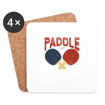 Je vais laisser ma raquette parler Funnier - Dessous de verre (lot de 4) - blanc - Devant