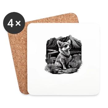 Chihuahua | Wandern Natur Berge Hund Wanderer - Untersetzer (4er-Set) - Weiß - Vorne