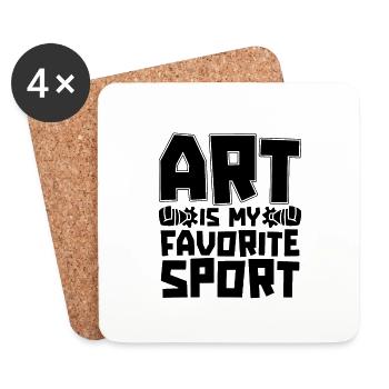 Art Is My Favorite Sport Craftsmanship Painters - Coasters (set of 4) - white - Front