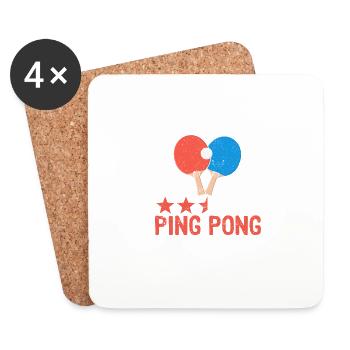 Le meilleur joueur de tennis de table du monde Drôle - Dessous de verre (lot de 4) - blanc - Devant