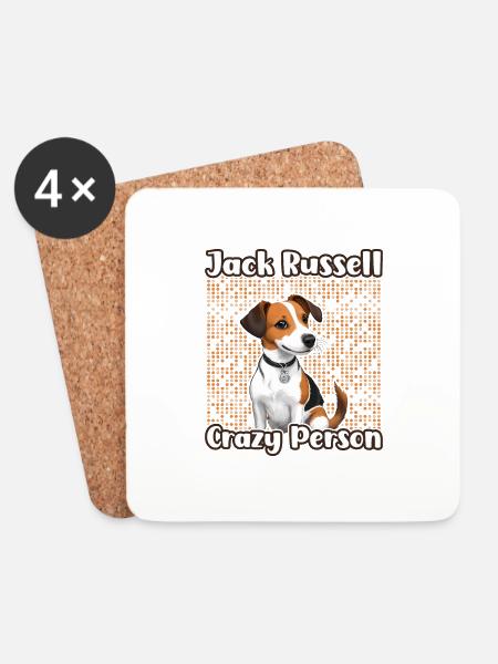Jack Russell Crazy Person - Untersetzer (4er-Set) - Weiß