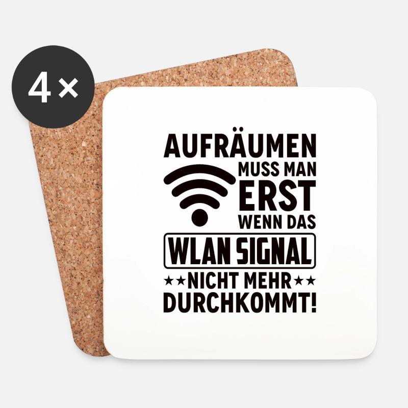 Wlan Wlan Signal Internet Wlan Sprüche - Untersetzer (4er-Set) - Weiß