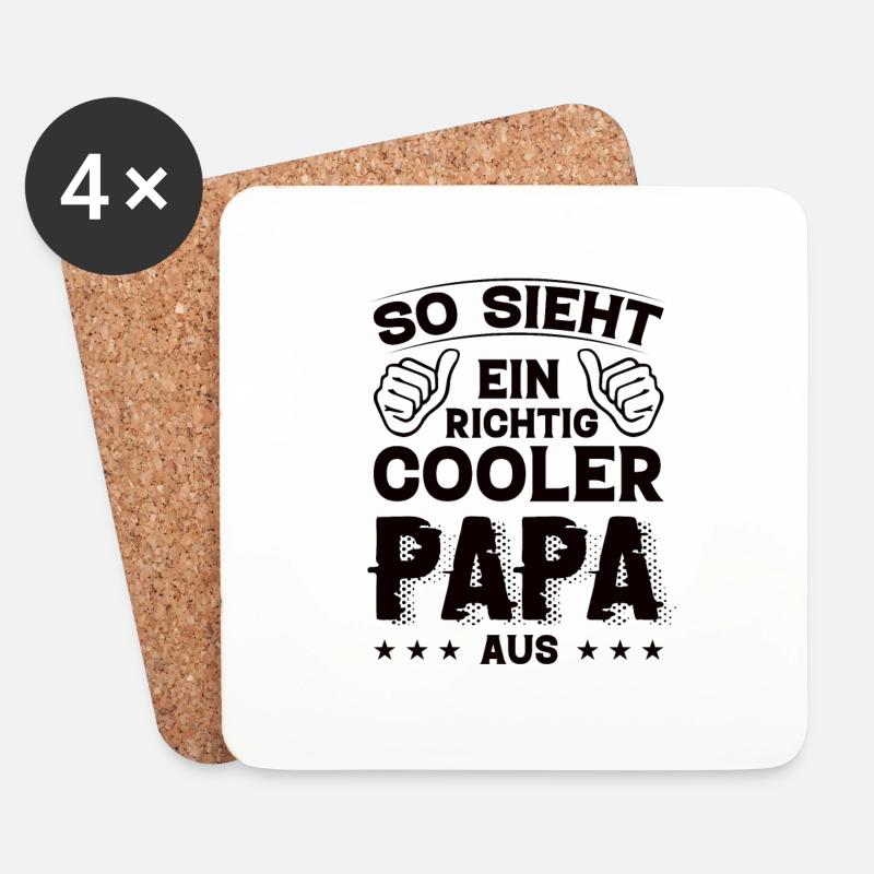 Papa Papa Geburtstag Papa Sprüche Bester Papa - Untersetzer (4er-Set) - Weiß