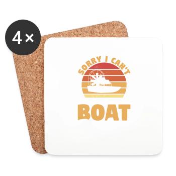 Rétro Désolé je ne peux pas Je suis trop occupé Course de bateaux - Dessous de verre (lot de 4) - blanc - Devant