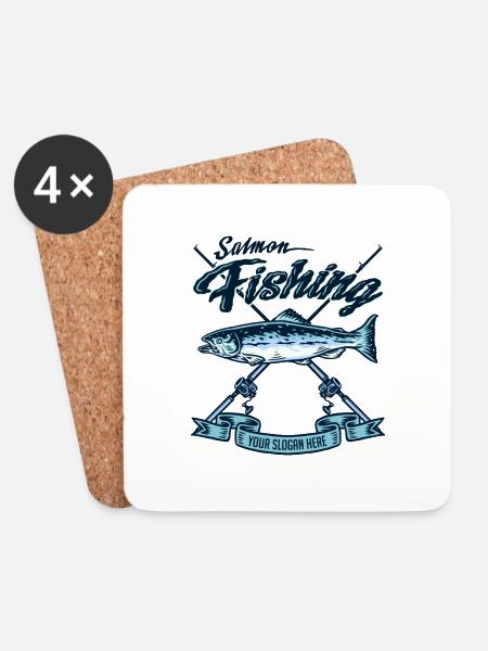 Salmon fishing - Coasters (set of 4) - white
