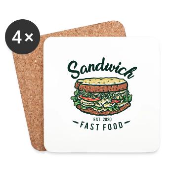 Sandwich - Untersetzer (4er-Set) - Weiß - Vorne
