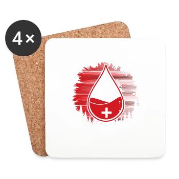Sunset with white drops of blood - Coasters (set of 4) - white - Front