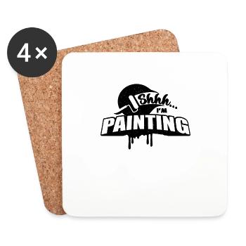 Shhh I'm Painting Loves Craftsmanship Painters - Coasters (set of 4) - white - Front