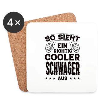 Schwager Schwager Geburtstag Schwager Sprüche - Untersetzer (4er-Set) - Weiß - Vorne