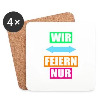 Junggesellenabschied Poltern Polterabend JGA - Untersetzer (4er-Set) - Weiß - Vorne