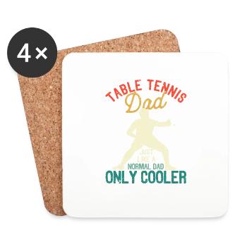 Table Tennis Dad Like a normal dad, only cooler - Coasters (set of 4) - white - Front