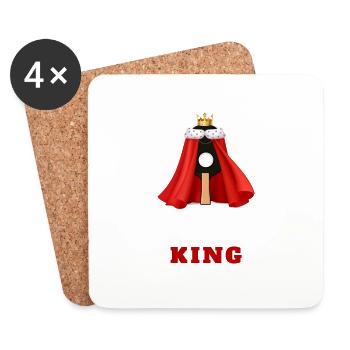 Table tennis king Funny table tennis player - Coasters (set of 4) - white - Front