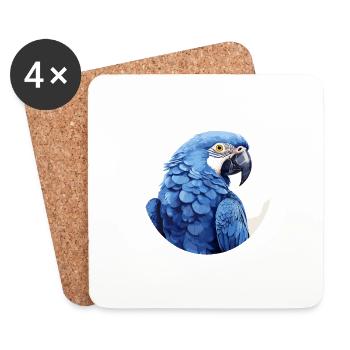 Hyacinth Macaw - Coasters (set of 4) - white - Front