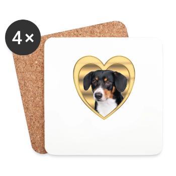 Entlebucher Mountain Dog - Dog Lovers Dogs Heart - Dessous de verre (lot de 4) - blanc - Devant