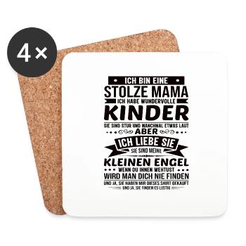 Mama Stolze Mama Mutter Geburtstag Muttertag - Untersetzer (4er-Set) - Weiß - Vorne