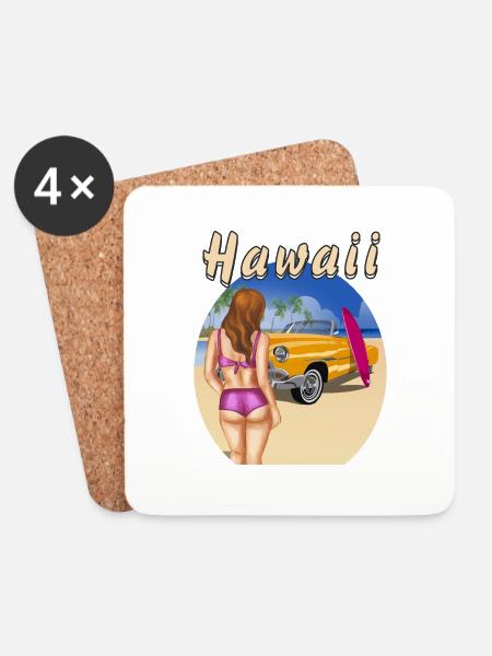 HAWAII - Untersetzer (4er-Set) - Weiß