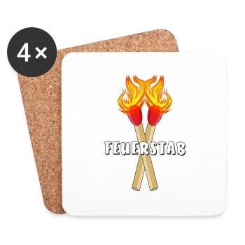 STREICHHOLZ FEUERSTAB - Untersetzer (4er-Set) - Weiß - Vorne