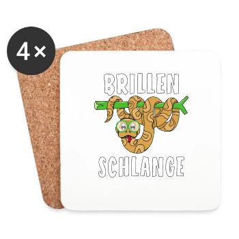 BRILLEN SCHLANGE - Untersetzer (4er-Set) - Weiß - Vorne