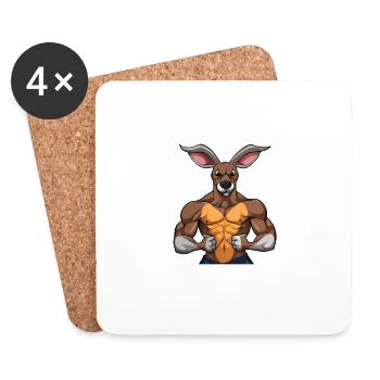 Kangaroo Kangaroos Kängurus lustiges Känguru - Untersetzer (4er-Set) - Weiß - Vorne