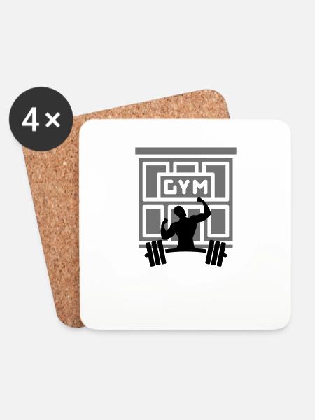 Gym Fanatic 100% - Coasters (set of 4) - white