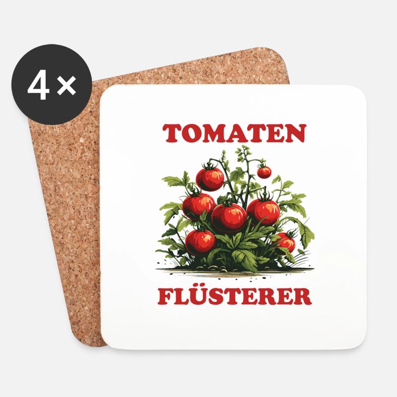 Tomaten Flüsterer - Untersetzer (4er-Set) - Weiß