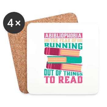 Abibliophobia, Running Out Of Things To Read 2 - Coasters (set of 4) - white - Front