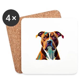 Dog Lover American Stafford - Coasters (set of 4) - white - Front