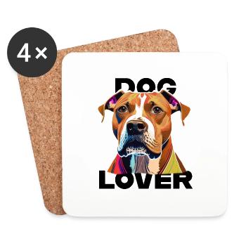 Dog Lover American Stafford - Untersetzer (4er-Set) - Weiß - Vorne