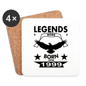 1999 geboren Legenden von 1999 Geburtstag Geschenk - Untersetzer (4er-Set) - Weiß - Vorne