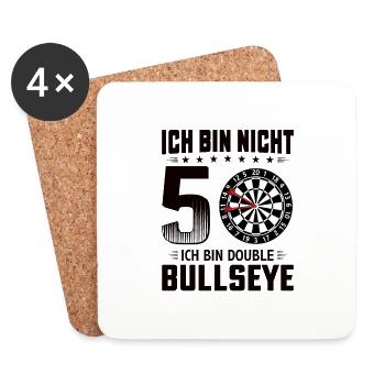 Dart 50 Geburtstag Dart Dartspieler Dartscheibe - Untersetzer (4er-Set) - Weiß - Vorne