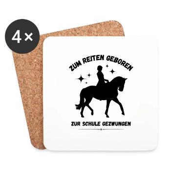 Zum Reiten geboren - Untersetzer (4er-Set) - Weiß - Vorne