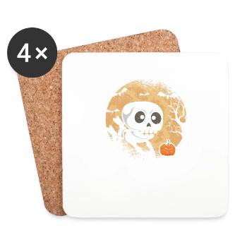 Skeleton jouant au volleyball Fan Player Coach - Dessous de verre (lot de 4) - blanc - Devant