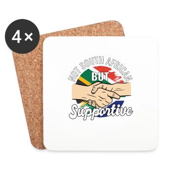 Pas sud-africain mais soutenant le voyageur du Sud - Dessous de verre (lot de 4) - blanc - Devant