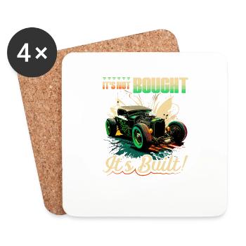 Hot Rod, ce n’est pas acheté son rat construit et muscle car - Dessous de verre (lot de 4) - blanc - Devant