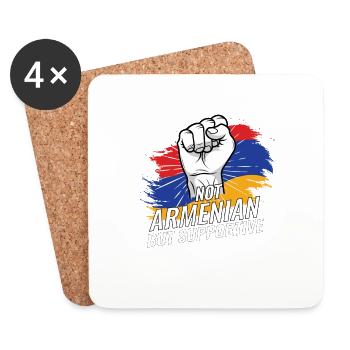 Not Armenian But Supportive Armenia Flag Country - Untersetzer (4er-Set) - Weiß - Vorne