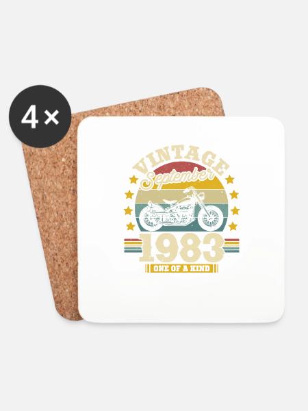 Geschenk Geburtstag September 1983 40 Jahre - Untersetzer (4er-Set) - Weiß