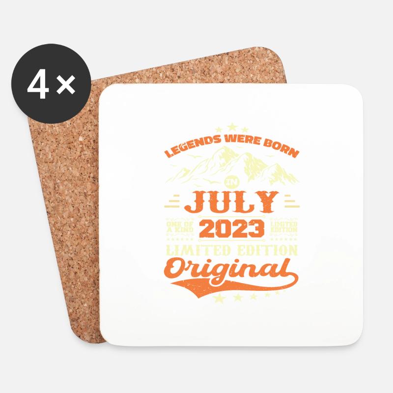 Juli 2023 Vintage Retro Jubiläum 2023 - Untersetzer (4er-Set) - Weiß