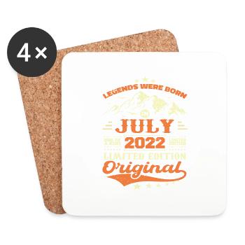 July 2022 vintage retro anniversary 2022 - Coasters (set of 4) - white - Front