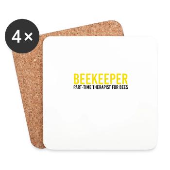 Lustig Imker, Imker Geschenk, Bienen Liebe, Funny - Untersetzer (4er-Set) - Weiß - Vorne