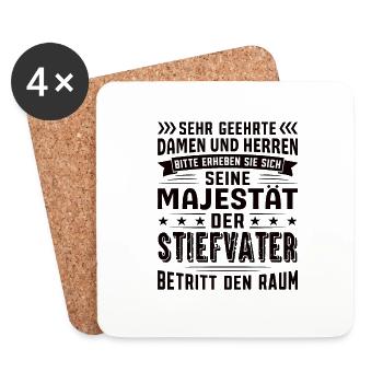 Stiefvater Geburtstag Stiefvater Sprüche - Untersetzer (4er-Set) - Weiß - Vorne