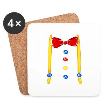 Clown Costume Halloween Lover Funny Fright - Coasters (set of 4) - white - Front