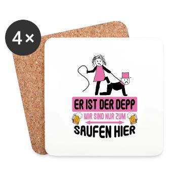Junggesellenabschied Poltern Polterabend JGA - Untersetzer (4er-Set) - Weiß - Vorne