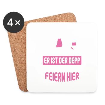 Junggesellenabschied Poltern Polterabend JGA - Untersetzer (4er-Set) - Weiß - Vorne