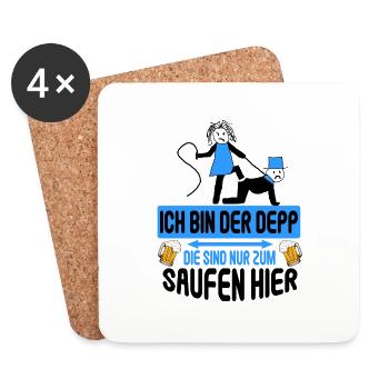 Junggesellenabschied Poltern Polterabend JGA - Untersetzer (4er-Set) - Weiß - Vorne