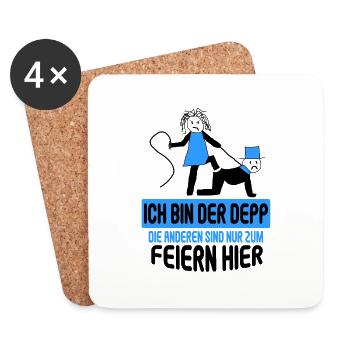 Junggesellenabschied Poltern Polterabend JGA - Untersetzer (4er-Set) - Weiß - Vorne
