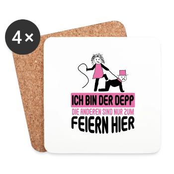 Junggesellenabschied Poltern Polterabend JGA - Untersetzer (4er-Set) - Weiß - Vorne