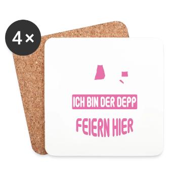 Junggesellenabschied Poltern Polterabend JGA - Untersetzer (4er-Set) - Weiß - Vorne