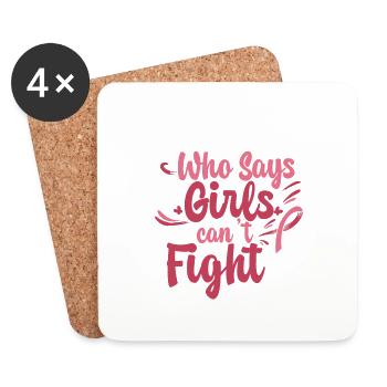 Qui a dit que les filles ne pouvaient pas se battre - Dessous de verre (lot de 4) - blanc - Devant