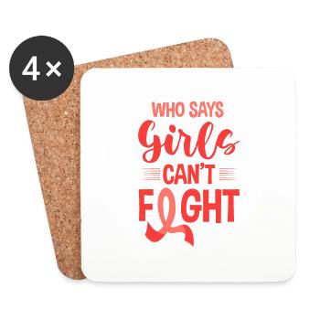 Qui a dit que les filles ne pouvaient pas se battre 4 - Dessous de verre (lot de 4) - blanc - Devant