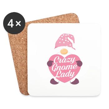Dame Gnome folle - Dessous de verre (lot de 4) - blanc - Devant